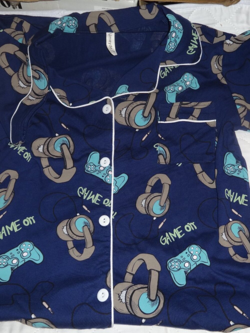 UMEYDA BOYS SUMMER PAJAMA SET SIZE 160 (11-12 YEARS) GAMING THEME - Picture 5 of 8